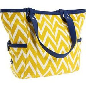Cole Haan | Canvas Yellow Chevron Jitney Tote Bag